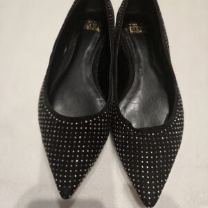 Studded Black Pointed-Toe Flats - Women's Slip-On Loafers